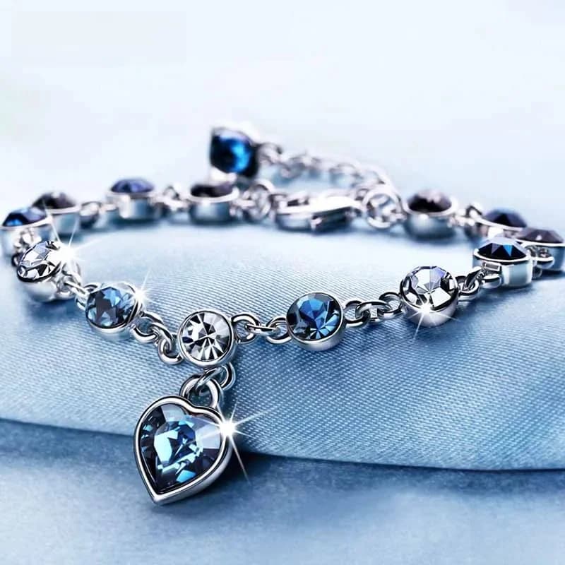 ZDADAN 925 breloque en argent Sterling saphir coeur Bracelet chaîne pour les femmes mode fiançailles fête bijoux cadeau