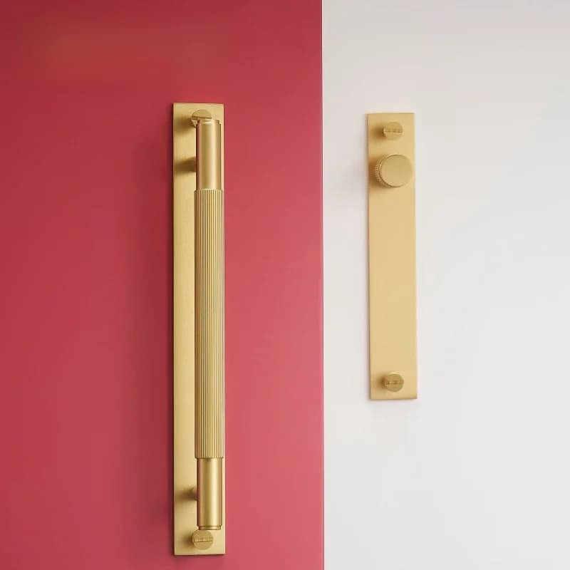Dooroom – poignées de meubles en laiton à rayures modernes, avec plaque, placard, armoire, commode, boîte à chaussures, tiroirs d'armoire
