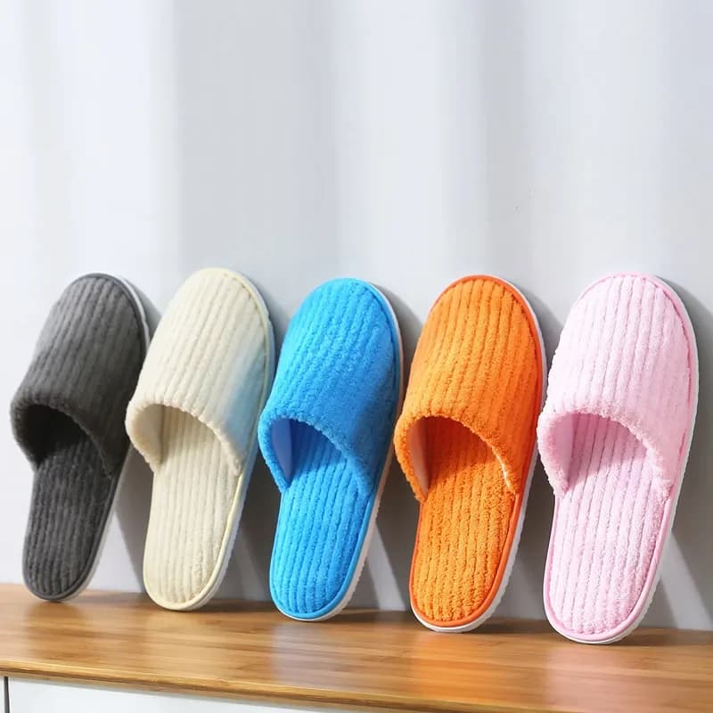 5 paires de pantoufles d'hiver pour hommes et femmes, diapositives jetables d'hôtel, sandales de voyage à domicile, chaussures d'hospitalité, taille unique, en vente