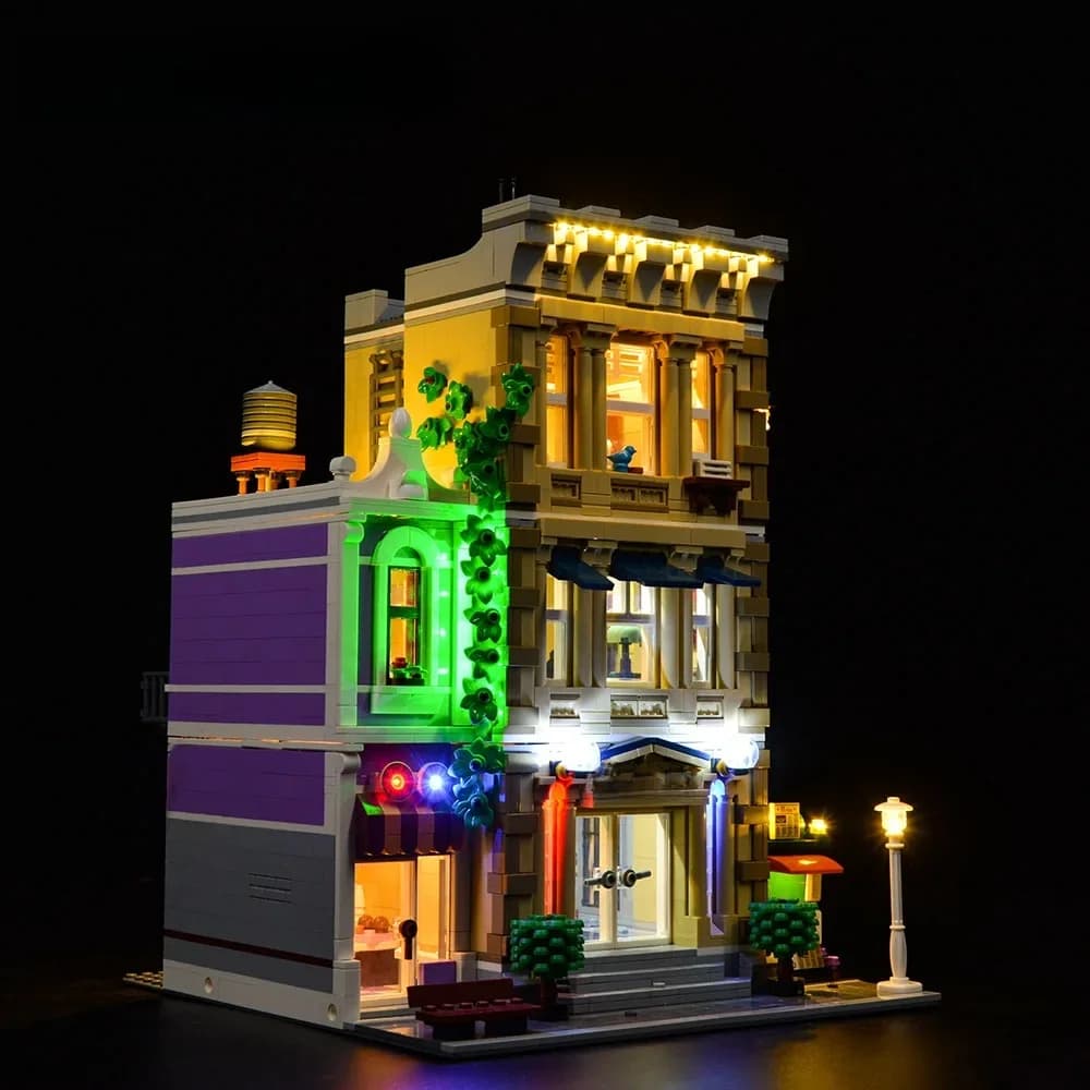 EASYLITE-Kit d'éclairage LED pour poste de police, 10278 pièces, jouets à monter soi-même, modèle uniquement, pas de blocs de construction