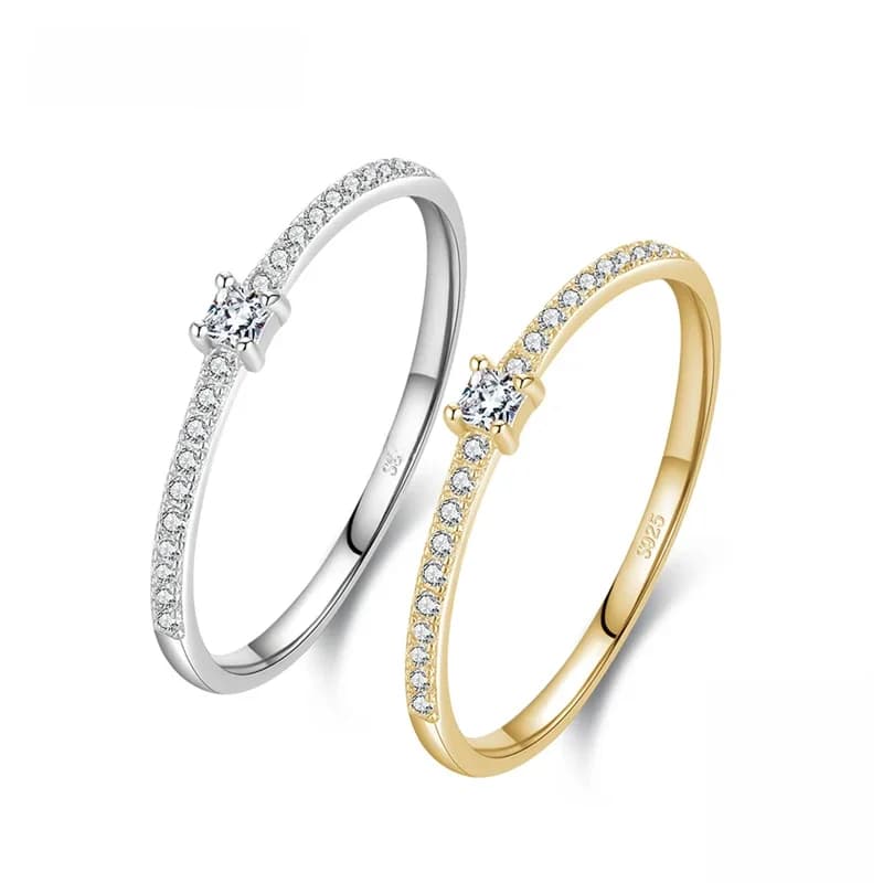 Modian 2021 réel 925 en argent Sterling Simple carré clair CZ charme couleur or bagues pour les femmes bijoux de fiançailles de mariage
