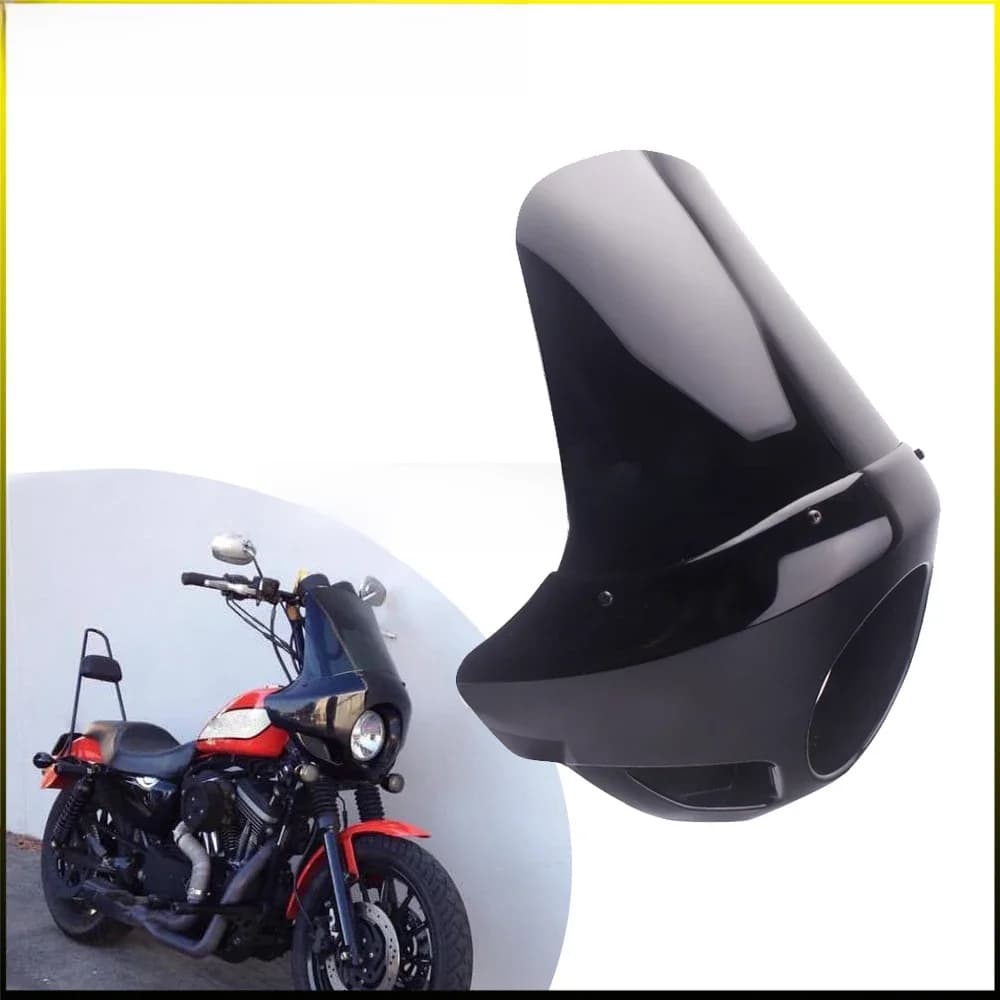 Grand Pare-Brise pour Harley Sportster 48 72 883 1200 XL, Carénage Extérieur Avant, 5.75 Pouces, Masque de Lampe Frontale pour ocia
