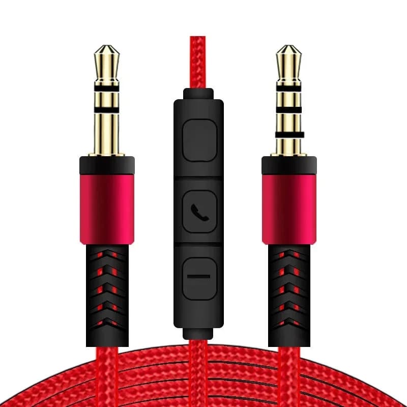 Câble audio mâle vers mâle avec micro pour haut-parleur de voiture, contrôle du volume pour sauna, téléphone, ligne de haut-parleur, 1.2mm vers Jack 3.5mm, 3.5m x