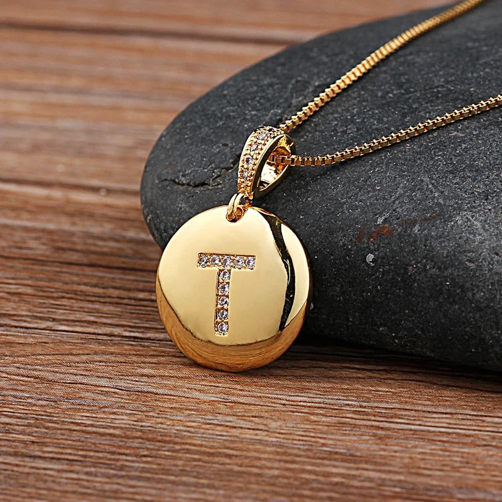 Nidin nouvelle offre spéciale Top qualité pour femmes filles pendentif Initial collier 26 lettres charme Zircon colliers cuivre bijoux cadeau