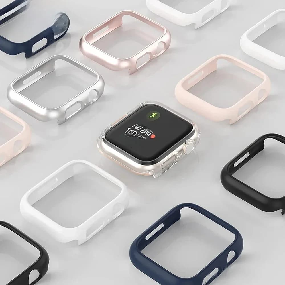 Housse mate pour Apple Watch 45mm 41mm 38mm 42mm 40mm 44mm, cadre de protection de pare-chocs en PC dur pour iWatch SE 9 8 7 6 5 4 3 2 1