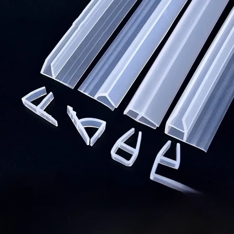 Bancs de fenêtre en caoutchouc de silicone pour panneau acoustique de salle de douche, bande coupe-froid de porte en forme d'angle F U H, 6mm, 8mm, 10mm, 12mm, 5m