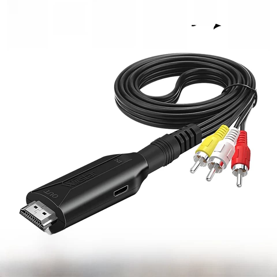 Adaptateur de câble AV/RCA CVBS vers HDMI (mâle), convertisseur audio vidéo 1080P, mini AV2HDMI, boîtier de conversion PAL/NTSC