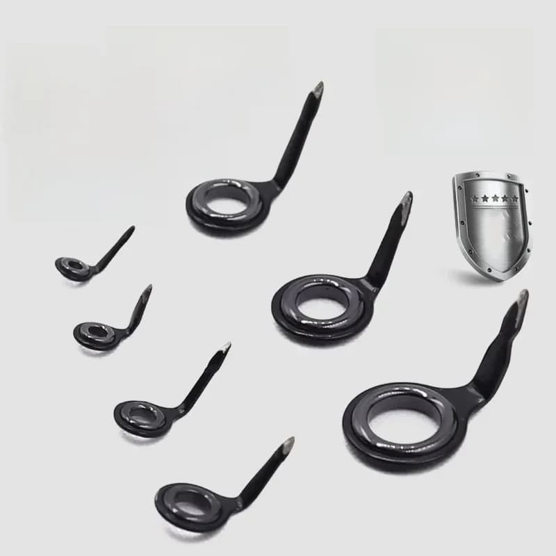 Guides de canne à pêche 5 ~ 10 pièces Kit de réparation de construction de canne 1.5 ~ 6.8mm acier inoxydable outil de pêche en eau douce et salée anneau en céramique oeil