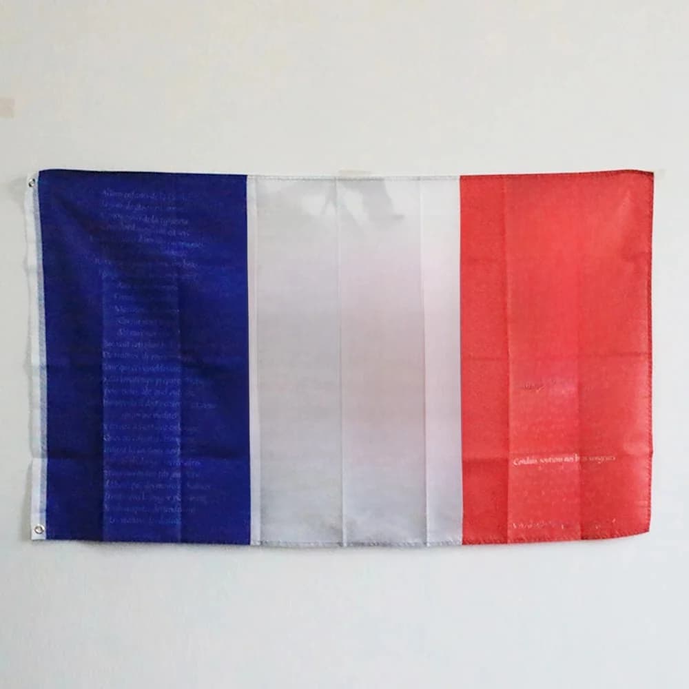 Drapeau de la France avec l'anthème national de Marseille et les bras de GIGN Gendarmerie Nationale 100D Polyester 3x5FT 90x150cm