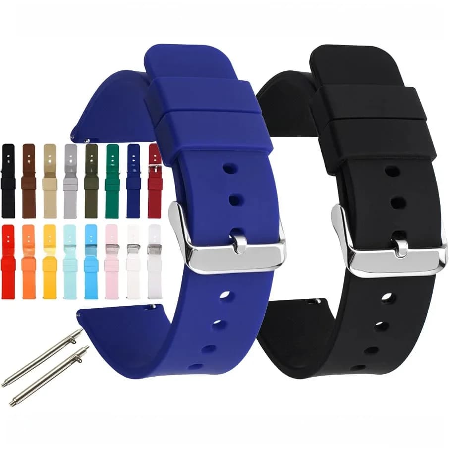 Bracelet de montre à dégagement rapide pour Huawei Smart Watch, bracelet en silicone pour Samsung Active Watch 14mm, 16mm, 18mm, 19mm, 20mm, 21mm, 22mm, 24mm, bracelet en caoutchouc