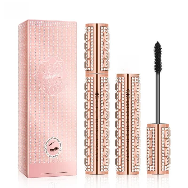 Mascara 4D diamant à la mode, maquillage imperméable pour les yeux, cosmétiques, brosse en Silicone cacahuète, allonge les cils bouclés, séchage rapide