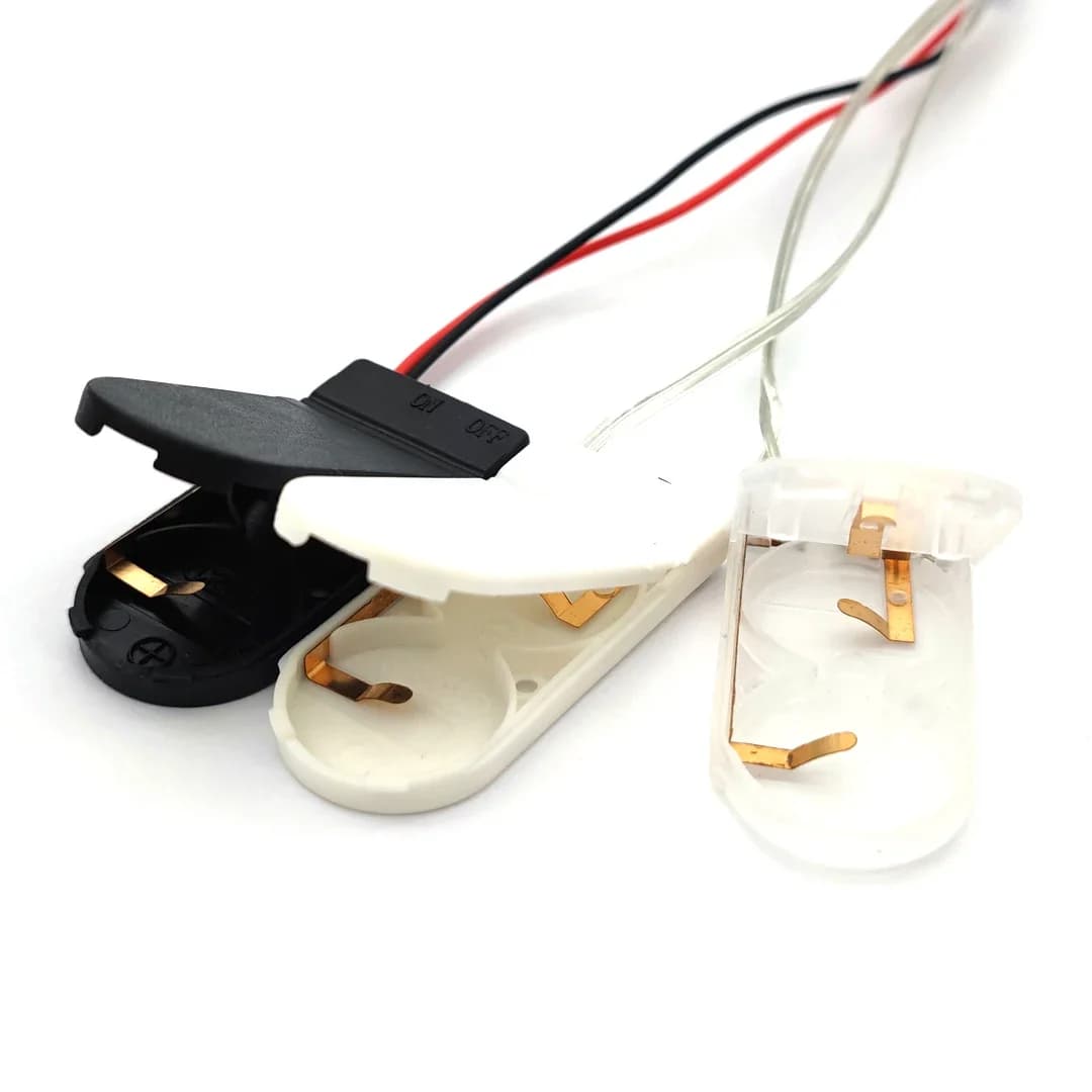 Boîtier de support de prise de pile bouton avec interrupteur marche-arrêt, boîte de rangement de pile bouton, CR2032, 3V, 6V