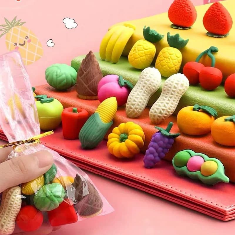 Gommes créatives pour légumes et fruits, 10 pièces, gommes détachables, papeterie de prix pour étudiants, vente en gros