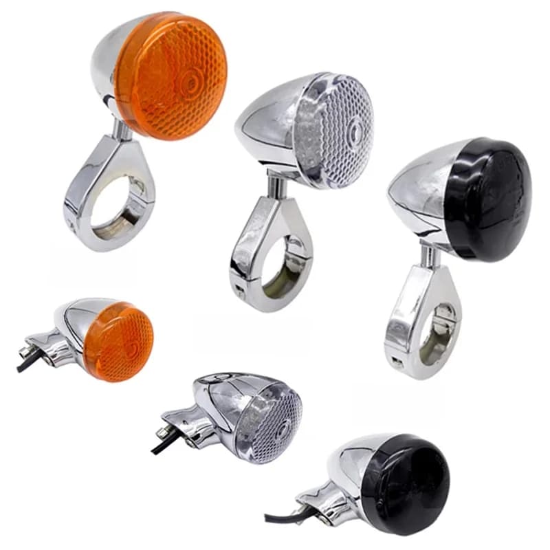 2 paires de clignotants LED avant et arrière pour moto, 39mm/41mm, avec support de montage, pince de fourche pour Harley personnalisé