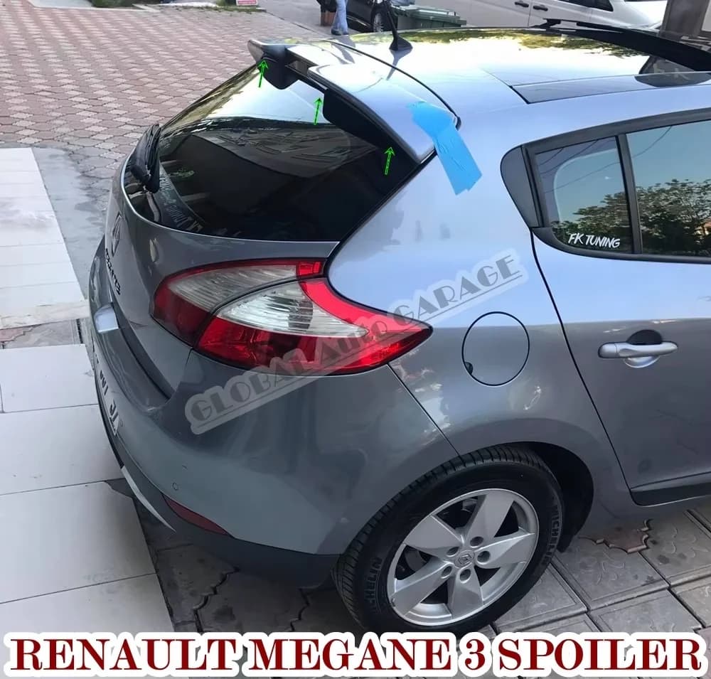 Spoilers d'antenne de voiture pour Renault Megane, style de voiture universel, diffuseur de volets, séparateur noir, accessoire automatique, 3 Spomicrophone, 2009-2016