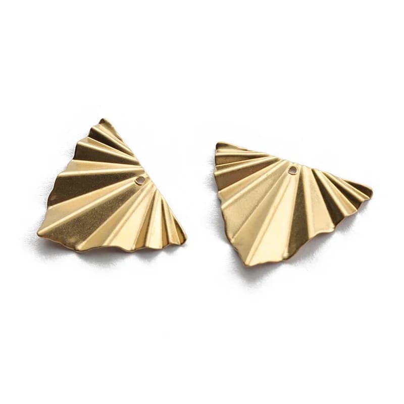 10 pièces breloques en laiton 29x22mm Triangle feuille pendentif à breloques suspendus boucle d'oreille breloques pour la fabrication de bijoux bricolage résultats artisanat