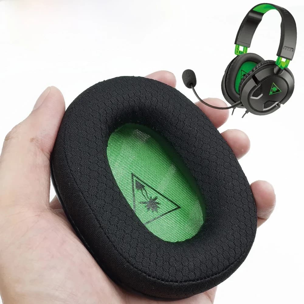 Coussinets d'écouteurs Turtle Beach 500P 450 50X PX4 Recon, coussinets de remplacement en tissu maillé, housses en mousse à mémoire de forme, accessoires en cuir protéiné souple
