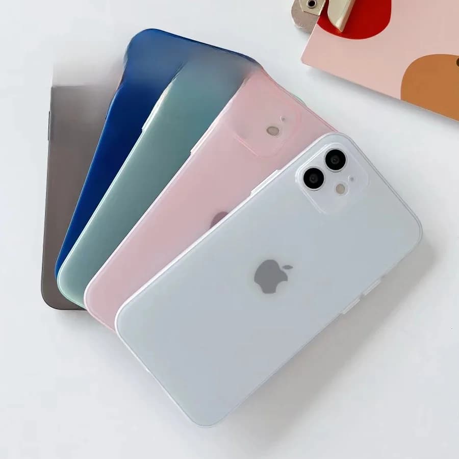 Coque en silicone liquide mat Ultra fine de 0.2MM, étui souple en TPU pour iPhone 11 12 13 Mini 14 15 16 Pro Max Plus, anti-empreintes digitales