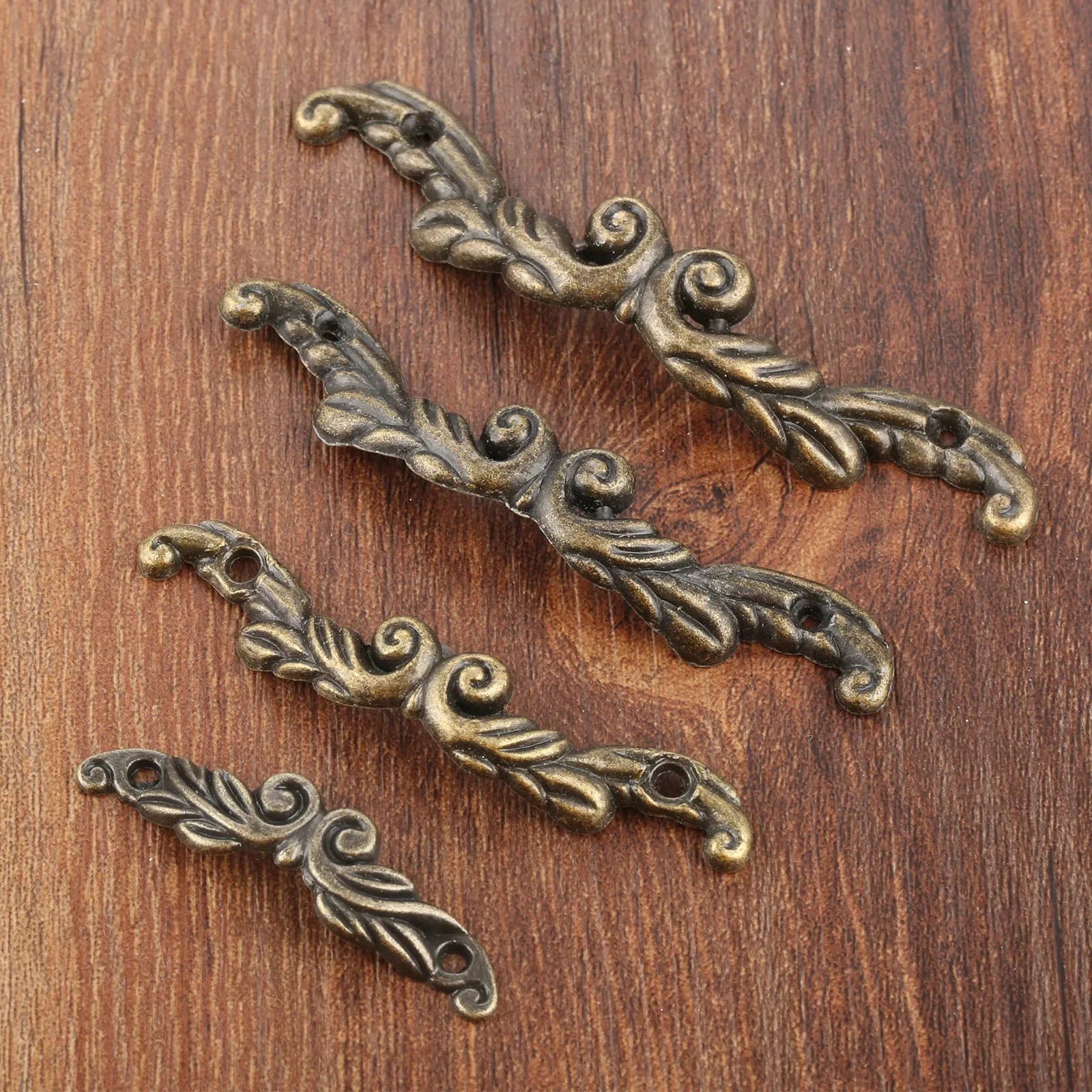 Poignée de boîte à bijoux en bois, poignée côtelée rétro, bouton Foy, accessoires de quincaillerie, armoire antique, 2 pièces