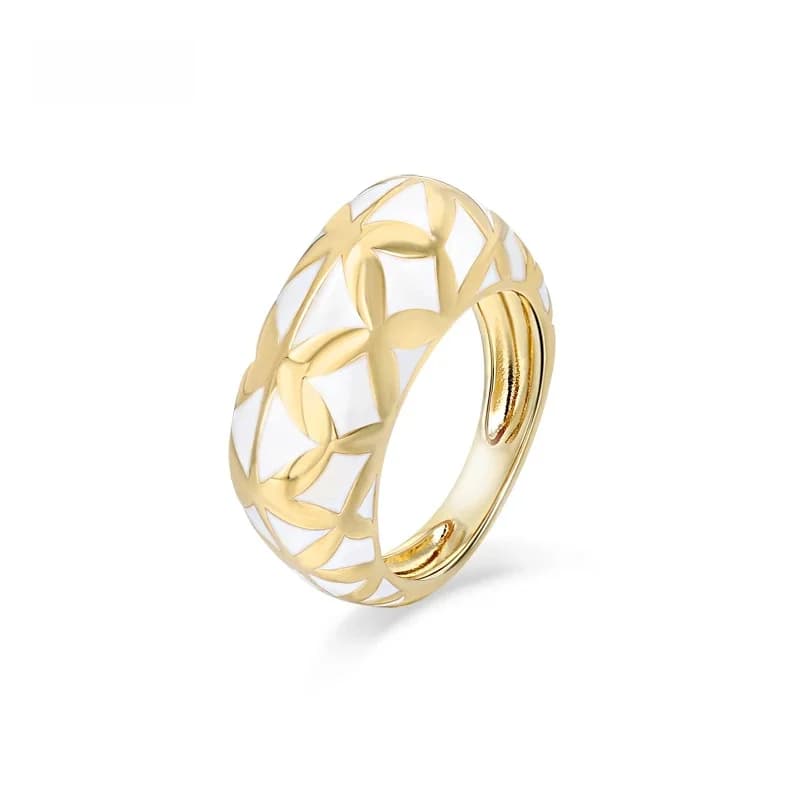 LAYA 925 en argent Sterling mode Simple solide géométrie conception couleur émail bague pour les fêtes des femmes de haute qualité classique bijoux
