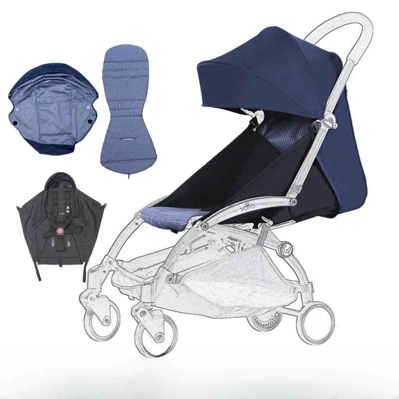 Juste de Coussin de Siège Réglable pour Poussette, Accessoires pour Yoya/BabyExpresYObalance, Pare-soleil, 3 Pièces/Ensemble, 175 °