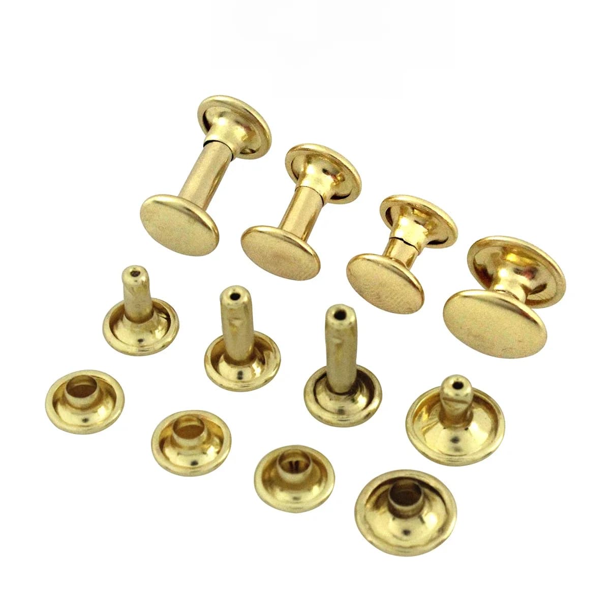 Rivet Rond en Laiton à Double Capuchon, Clou de Collision, Sac Artisanal en Cuir, Ceinture, Vêtements, Chaussures, Fixation de Décoration, 100 Pièces