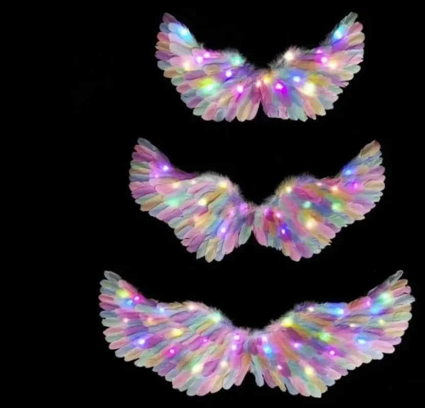 Aile de Plume d'Ange Brillante LED pour Enfant et Adulte, Costume Shoe, Décoration Murale de ixde Mariage, Cadeau d'Anniversaire et de Noël