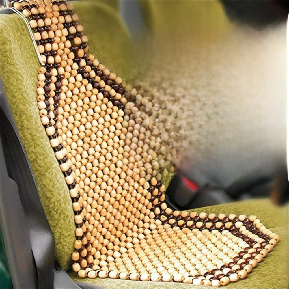 Juste de siège en bois perlé, coussin de massage, pour voiture, bureau, maison, camionnette, camion, bus, été