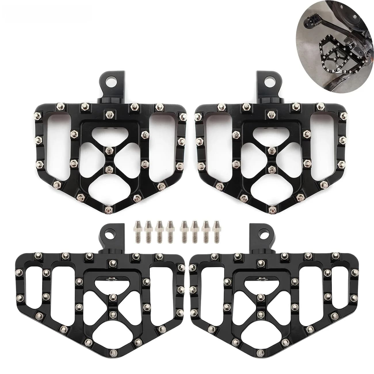 Repose-Pieds MX pour Harley Touring Sportster 883 ocia FXDF Softail, Mini Plancher Tout-Terrain, Pédales Antidérapantes, Style Bobber Chopper