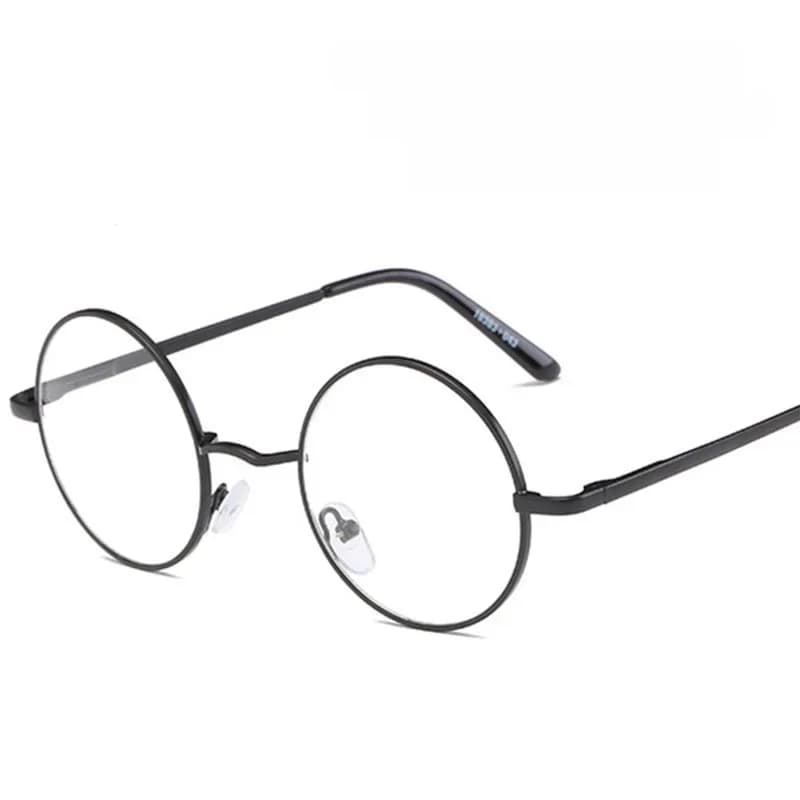 Lunettes rondes classiques à monture métallique, Prescription 0 -0.5 -1.0 -2.0 à-6.0