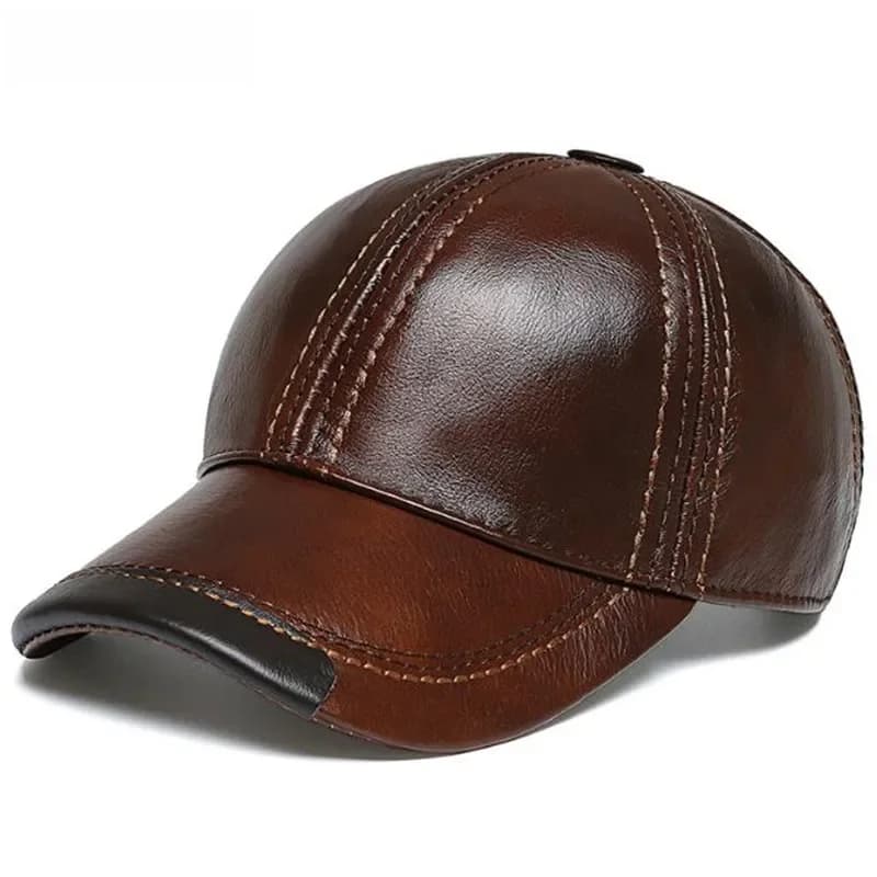 Casquette en cuir de vachette pour homme, chapeau de baseball chaud d'hiver, casquette snapback en cuir naturel, chapeau pour homme, 모자, Кепка, Casquette, Gorras Hombre