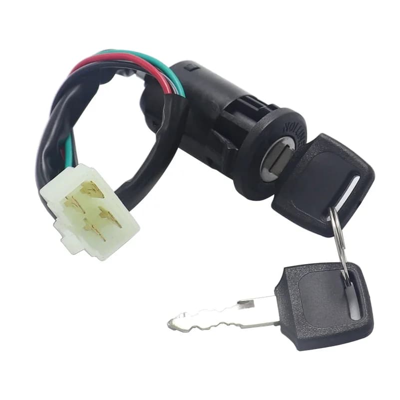 Serrure de porte électrique de moto, 4 prises mâles, interrupteur à clé de contact pour 50cc 110cc 125cc 150cc 250cc ATV QUAD Dirt Bike, accessoires