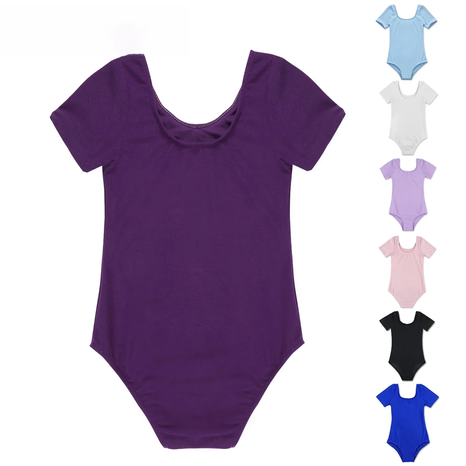 MSemis – justaucorps de gymnastique pour petites filles, vêtements de danse, noir et violet, body en coton pour la danse