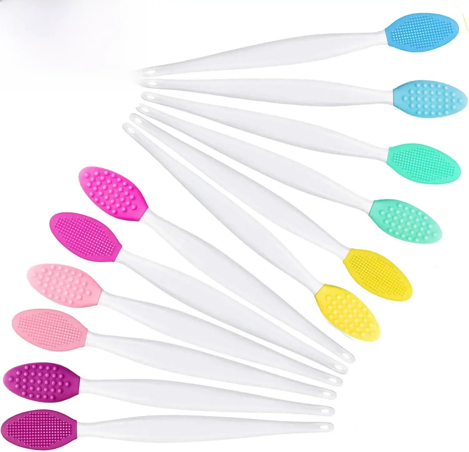 Brosse à lèvres en Silicone, 30 pièces, douce, Double face, exfoliante, nettoyage du visage, du nez, outil de beauté pour hommes et femmes