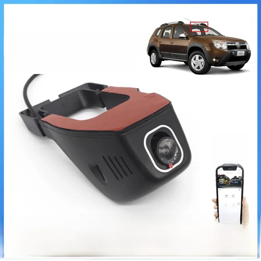 Caméra de tableau de bord DVR de voiture pour Renault Duster, Dacia Duster 2009, 2010, 2011, 2012, 2013, 2014, 2015, 2016, 2017, 2018, Auto Tourist Lens, Full HD, 1080P