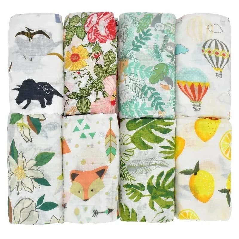 Emmaillotage en mousseline de bambou pour bébé, couverture en coton, gaze d'alimentation, chiffons de bain, serviette de bain, emmaillotage pour bébé, petite taille, articles pour bébé