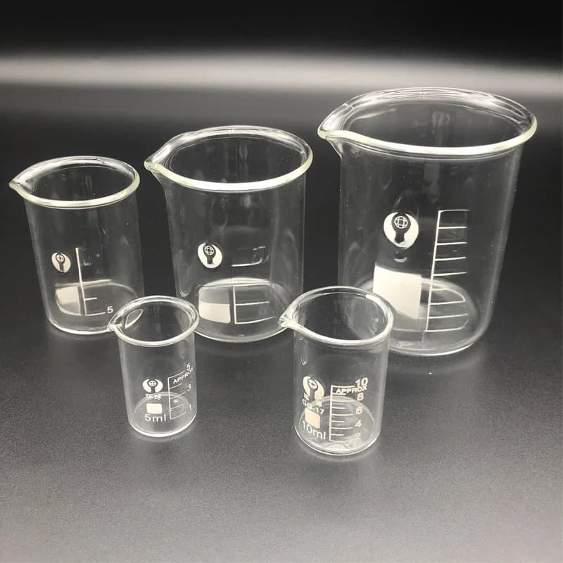 Gobelet de laboratoire en verre Borosilicate, verre doseur 5/10/25/50/100mL