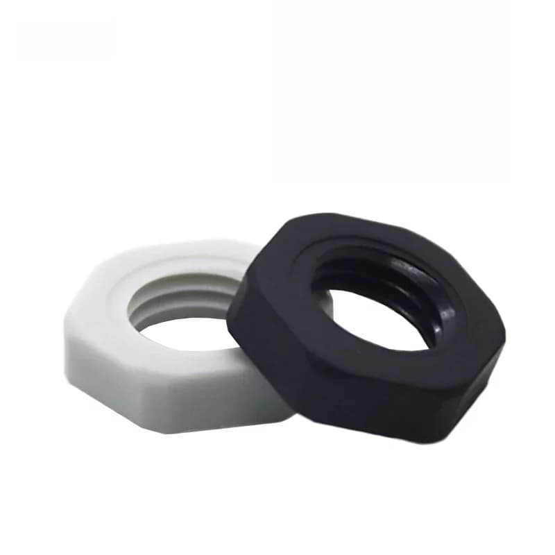 10/100 pièces M5-M63X1.5 écrou en plastique filetage métrique hexagone noir blanc écrou en Nylon pas 1.5mm/2mm