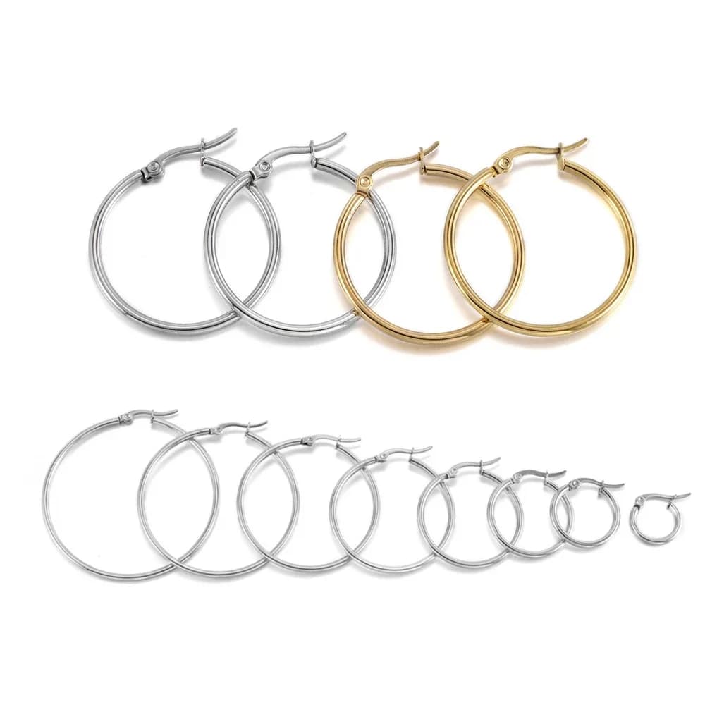 10-50 pièces 15-50mm boucles d'oreilles en acier inoxydable boucles d'oreilles ouvertes crochets Base oreille anneau gouttes bricolage balancent boucle d'oreille fabrication de bijoux accessoires