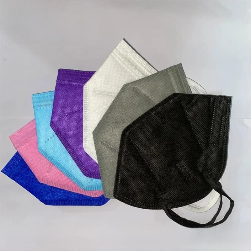 Masques qualifiée aux approuvés CE pour hommes et femmes, bouchons buccaux noirs, 5 couches, FFP2, KN95, lot de 10 à 100 pièces, PM053