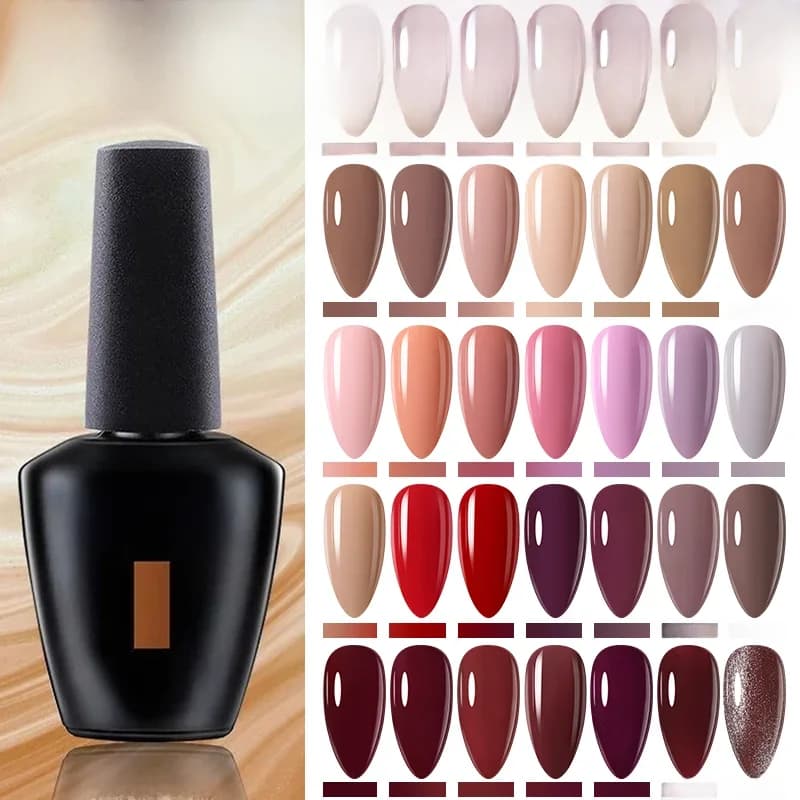 NAILCO 15ml Camel café Gel Vernis à ongles couleur marron chocolat série Vernis UV Gel à ongles Nail Art paillettes tout pour ensemble de manucure