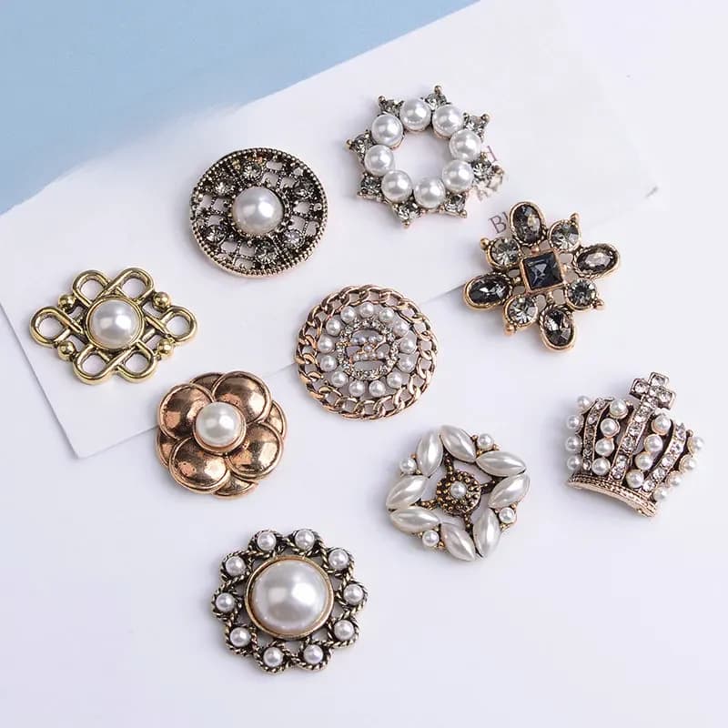 Écharpe en perles de strass pour cheveux, 5 pièces/lot, plaque de fleur, bouton de diamant, bijoux, accessoires de couture, manteau de vêtements décoratifs