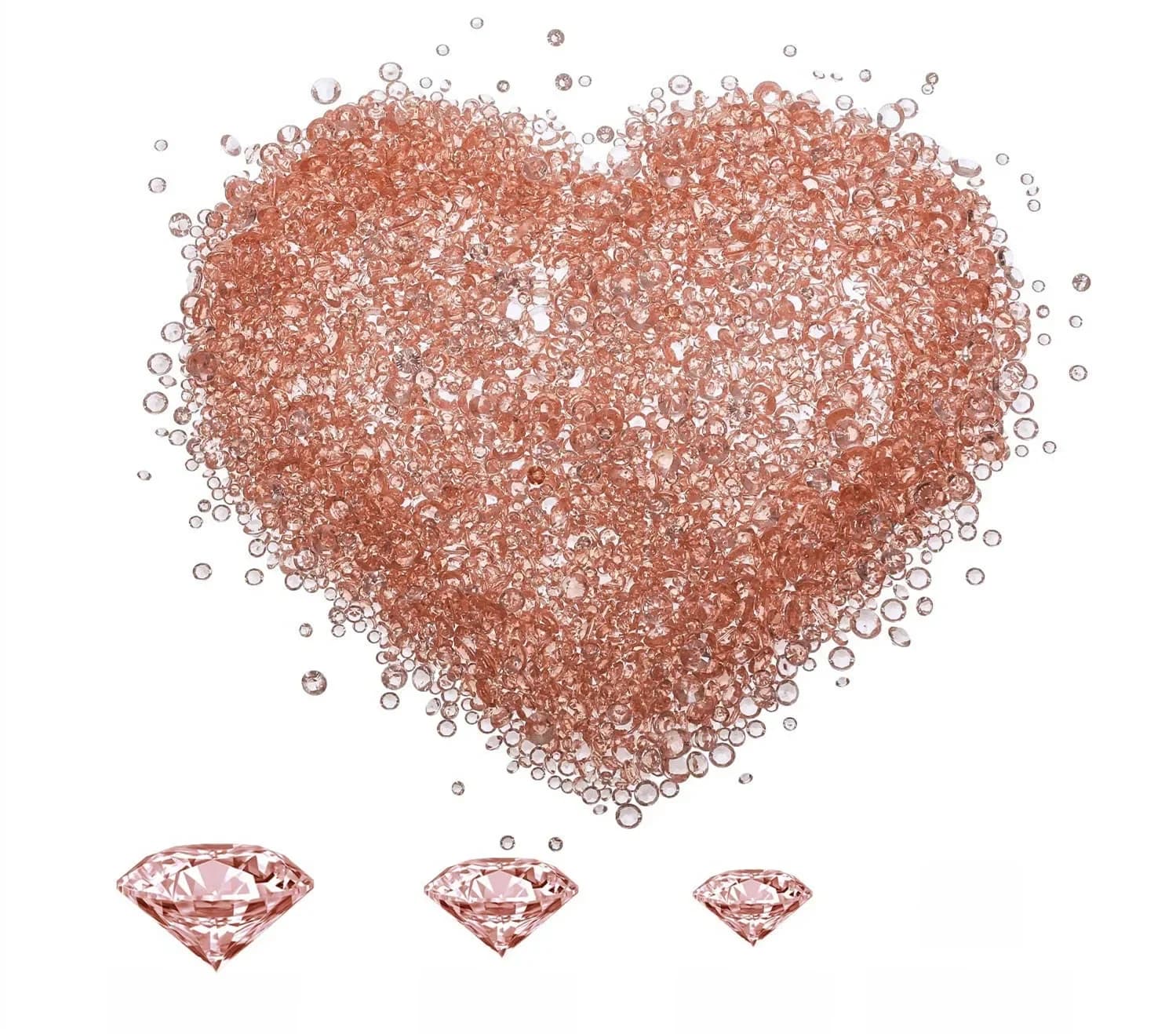 Confettis de Table en or Rose, 4 tailles, cristaux de mariage, diamants acryliques, strass, remplissage de Vase pour anniversaire, réception-cadeau pour bébé, Tables de fête