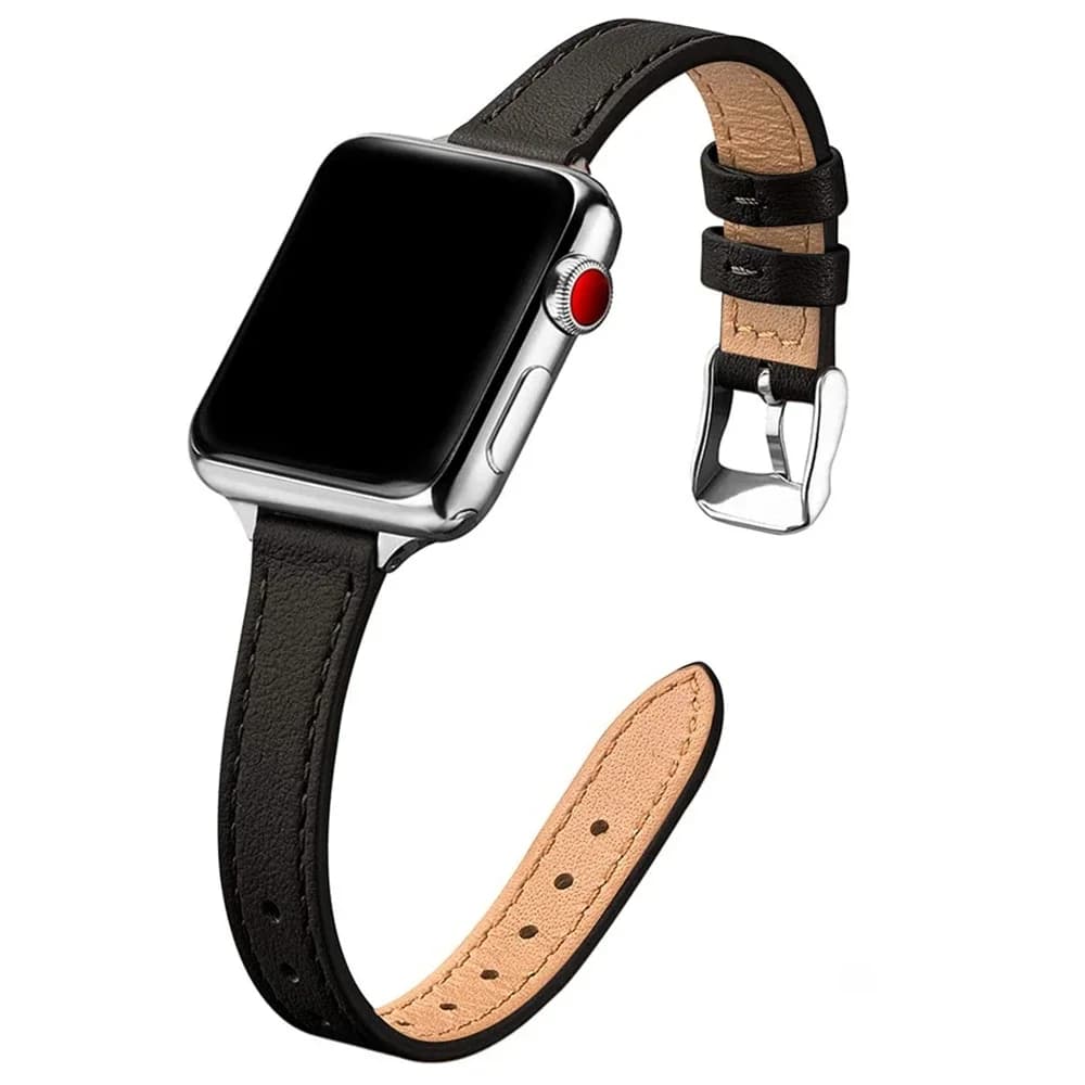 Pour apple watch ultra 2 49mm 6 se 40mm 44mm 8 41mm 45mm bracelet en cuir mince pour iwatch 9 8 7 5 38mm bandes femmes mince correa