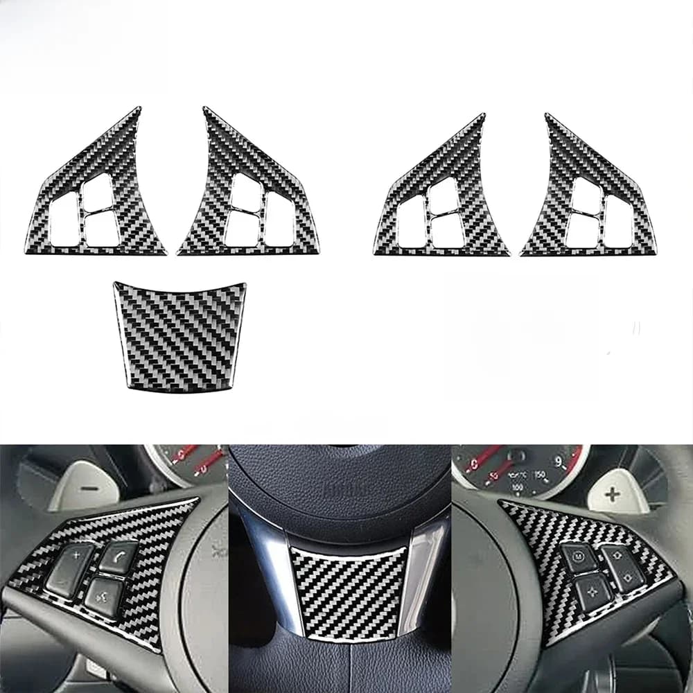 Group autocollant intérieur de volant de voiture en fibre de carbone, accessoires pour BMW Série 6, M6, E63, E64, 2004, 2005, 2006, 2007, 2008, 2009, 2010