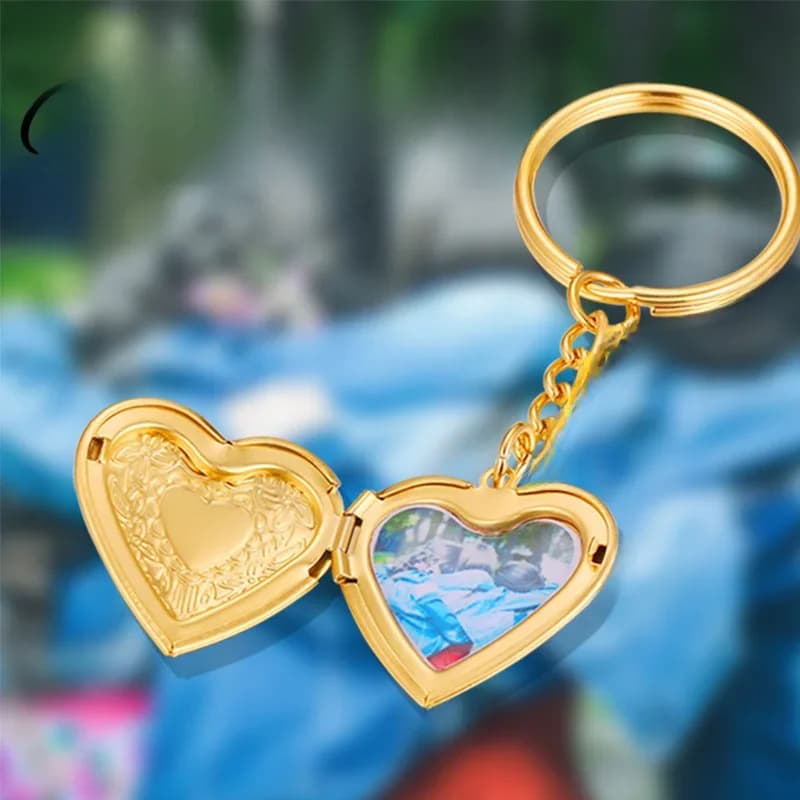 Vnox – porte-clés personnalisé avec Photo, porte-clés médaillon en acier inoxydable, breloque en forme de cœur, accessoire décontracté et romantique pour femmes unisexes
