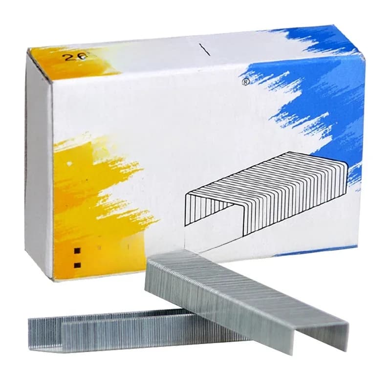 Agrafes normales 26/6 broches 1000 pièces/boîte, agrafeuse Standard de bureau en métal argenté 26/6 Machine à relier fournitures scolaires et de bureau