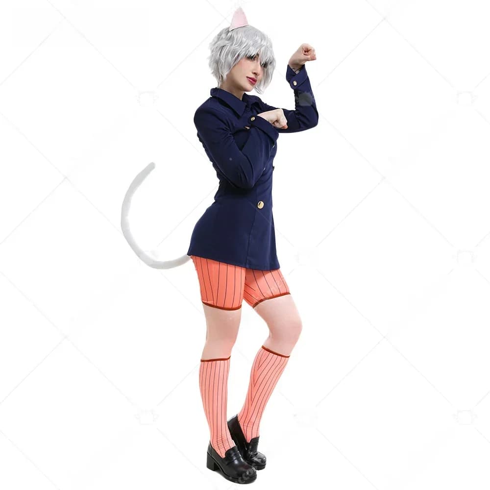 Miccostumes – Costume de chat Anime pour femmes, Costume de Cosplay, uniforme de Style collège scolaire bleu foncé avec oreilles et queue de chat