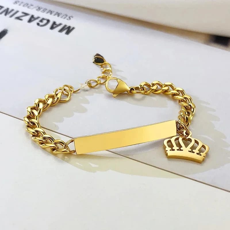 Bracelet personnalisé avec nom mignon, longueur de chaîne en acier inoxydable antiallergique réglable, cadeaux spéciaux pour filles et garçons