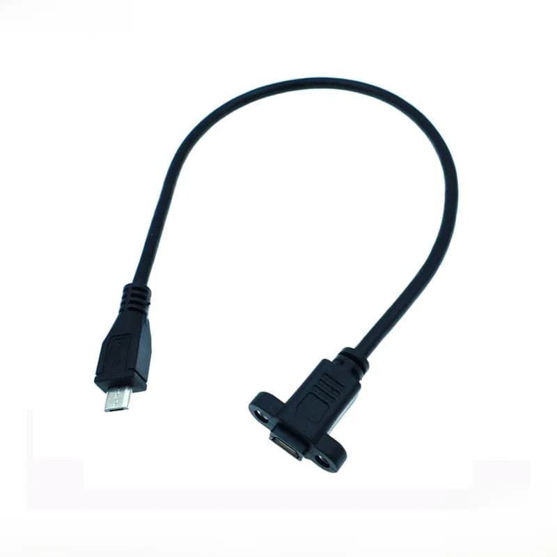 Connecteur Micro USB 0.3 Mâle vers Micro USB 2.0 Femelle, Câble d'Extension, Pas 2.0mm avec Vis, Montage sur Panneau, Trou 17.5m, 0.25m